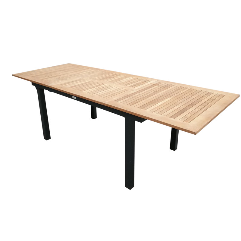 Navya Rectangular Metal Extendable Outdoor Dining Table , cm W cm D, H90 x L210 x W152