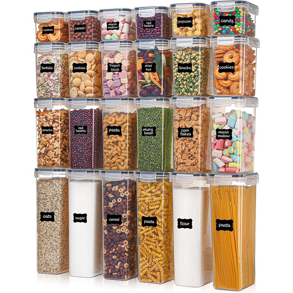 Vtopmart Cereal Storage Container Set, BPA Free Plastic Airtight Food  Storage Containers 135.2 fl oz for Cereal, Snacks and Sugar, 4 Piece Set  Cereal