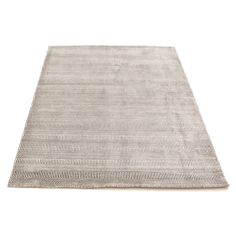 Tapis gris noué à la main Iduna