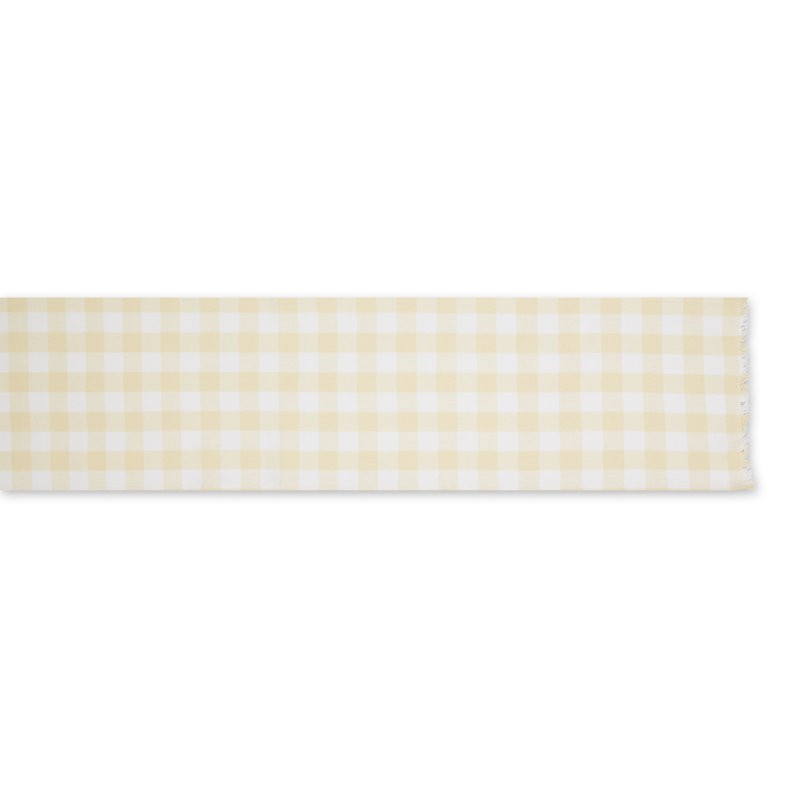 Chemin de table pâle mauve à carreaux lourds 14 x 72, L 72 po x l 14 po, Naturel