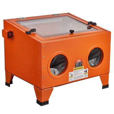 Cabinet de sablage 25 gallons, cabinet de sablage portatif 40-120PSI, sableuse en acier robuste avec pistolet et 4 buses en céramique pour la peinture, la teinture et l'élimination de la rouille