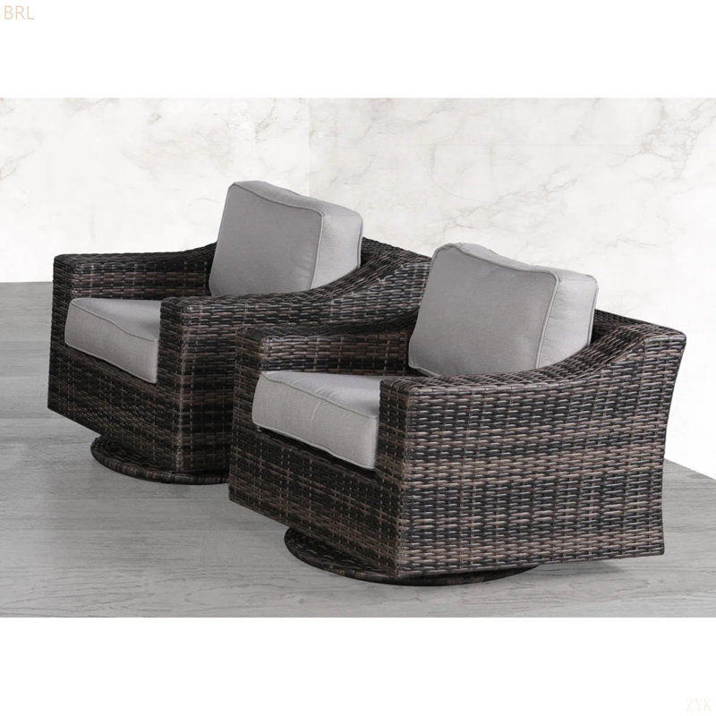 Chaise de patio avec coussins 2, Gris