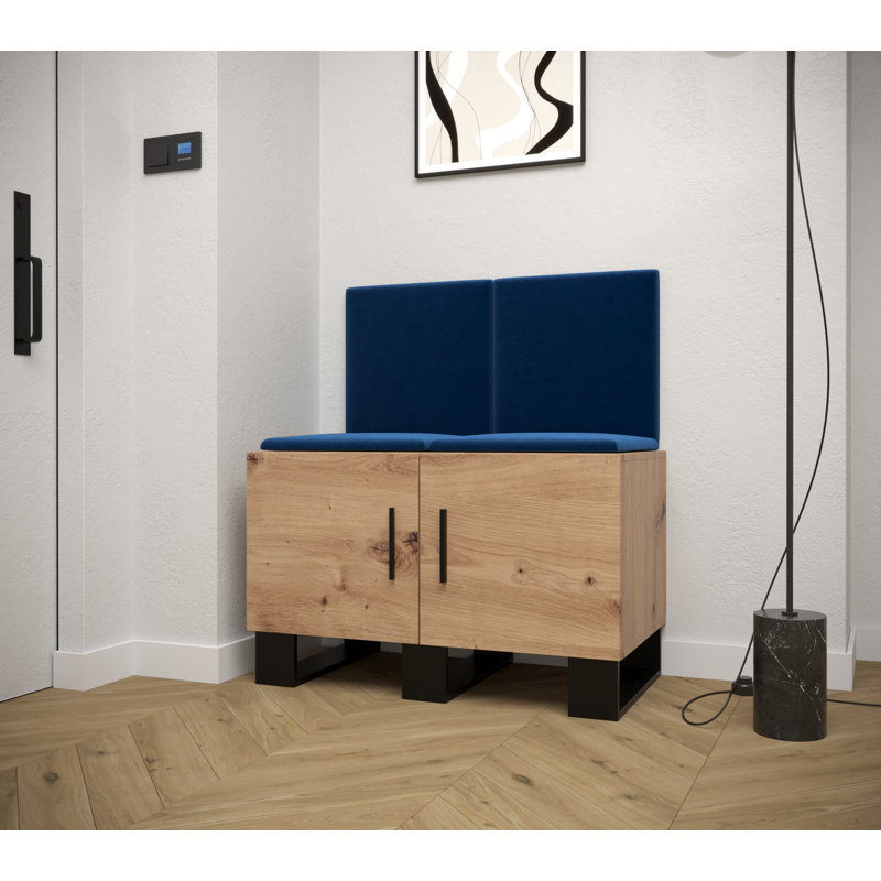 12 Pair Shoe Storage Cabinet, Brown/Blue
