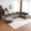 Canapé modulaire en chenille rembourré et désossé - aucun assemblage requis-819629648-809524029