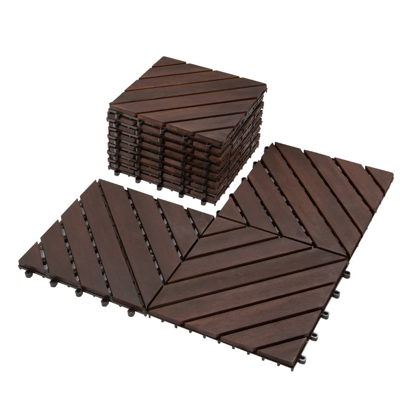 Garniture de coin intérieure en bois à emboîtement de terrasse en bois brun L 12 po x l 12 po