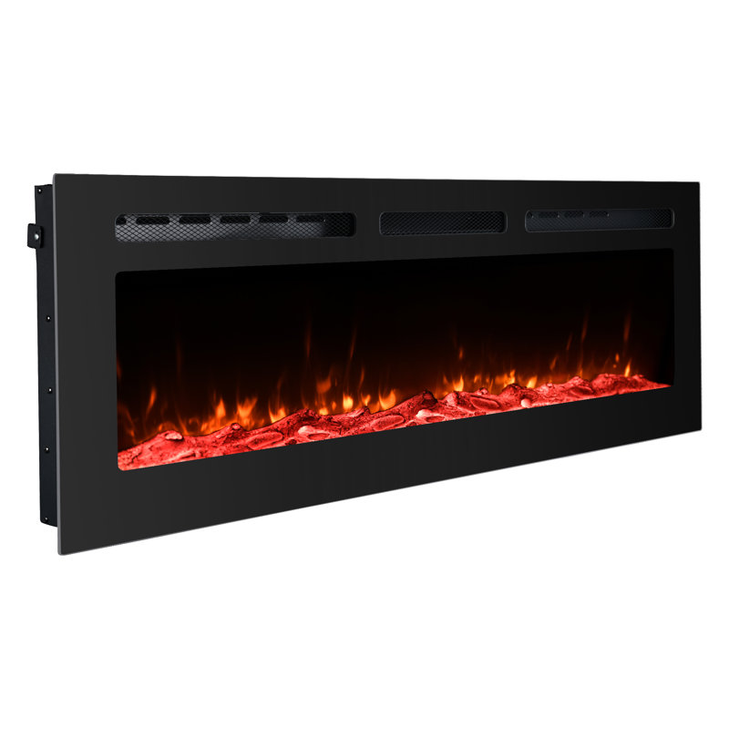 Wall Mounted Electronic Fireplace, 17" H x 50" W x 4.13" D