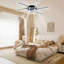 Ventilateur de plafond encastré 32 pouces avec lumière, Fandelier à profil bas, ventilateur de plafond à DEL, moteur silencieux réversible à 6 vitesses, lumière à intensité variable, application et télécommande, pour le salon de la chambre à coucher