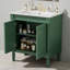 Meuble-lavabo de 30 po d'inspiration française | Portes à fermeture en douceur, pieds en bois massif, détails sculptés et boutons, lavabo en céramique avec robinet de 4 po-1320437251
