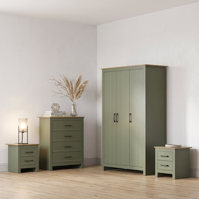 Alezae 4 Piece Bedroom Set, Kale Green