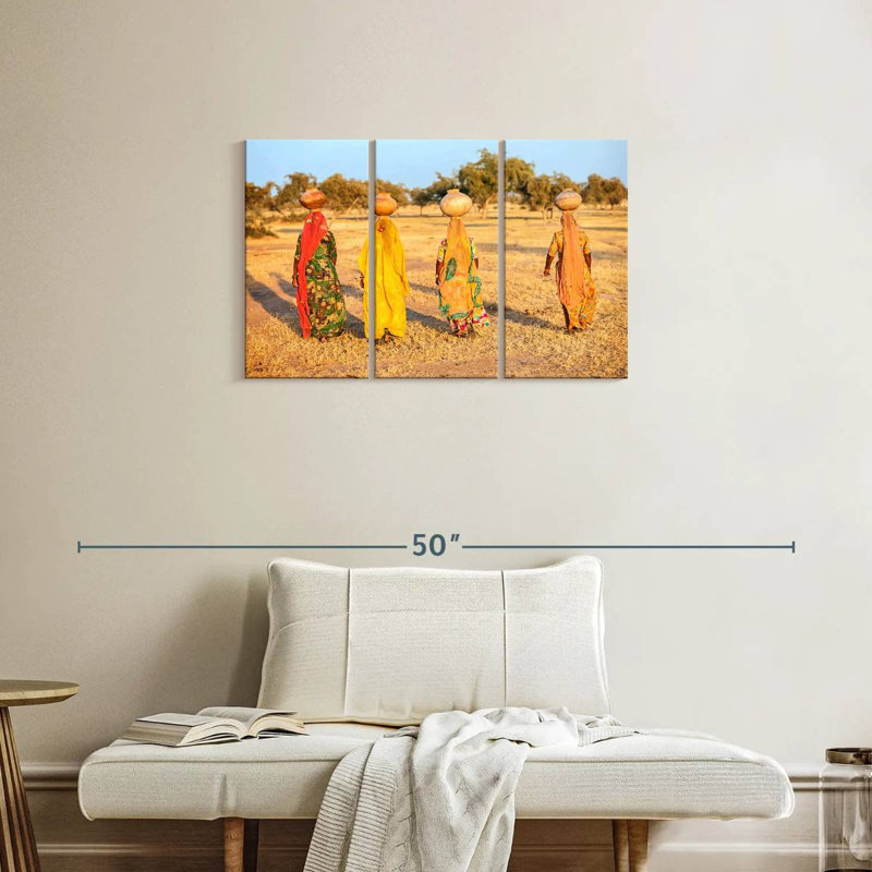 Leisha Rajasthani Water Women, 20" H x 33" W