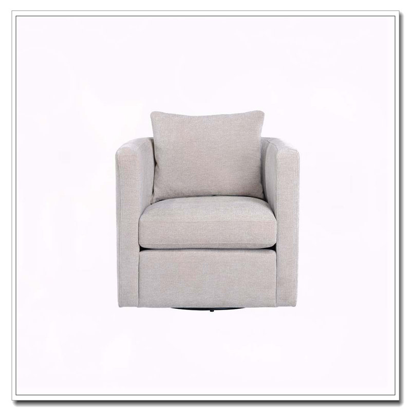 Sutton Linen Swivel Barrel Chair, Beige