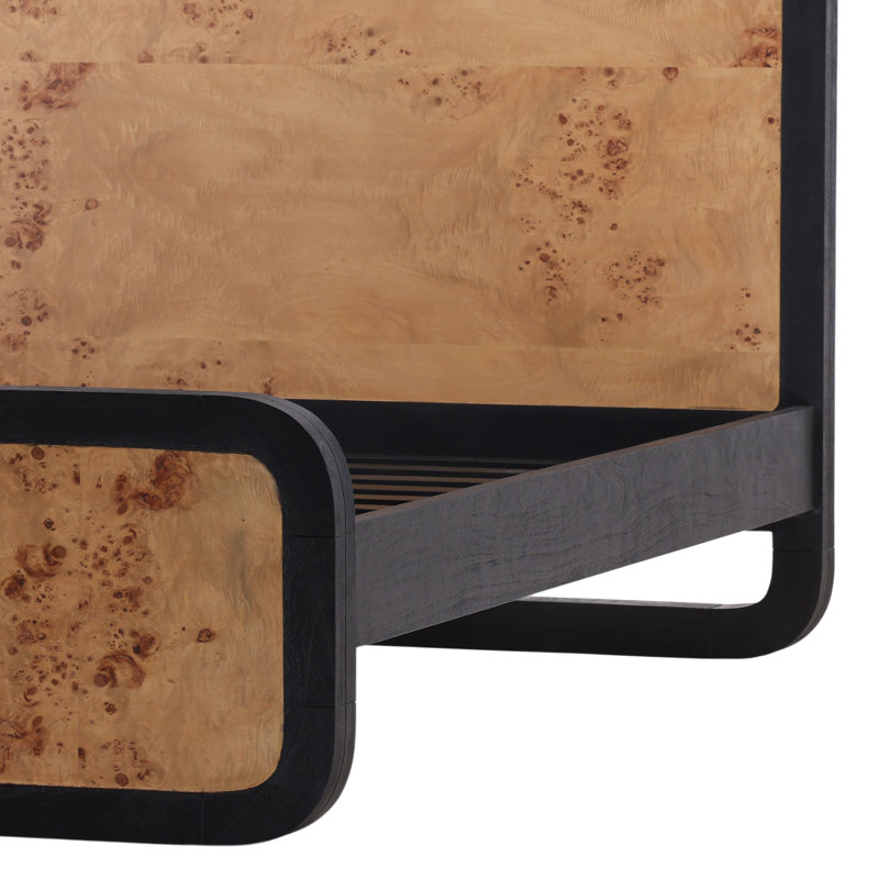 Tanya Mappa Burl Panel Bed, Natural, Queen, Queen
