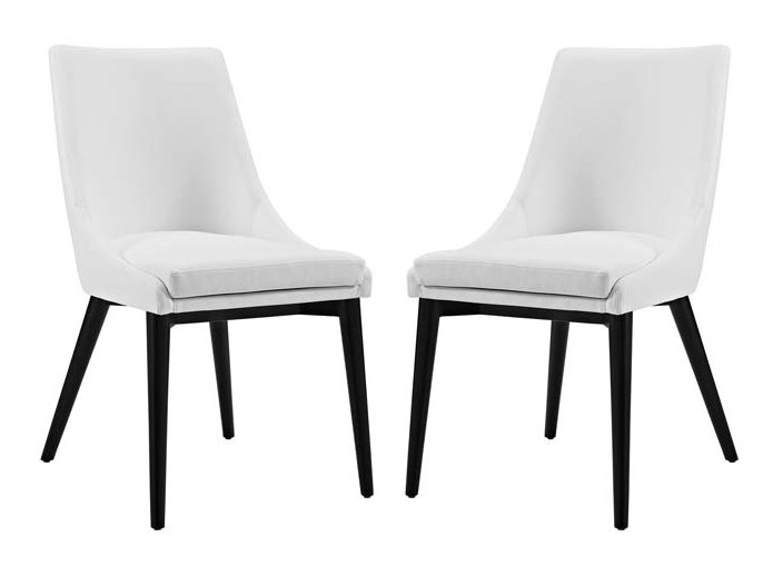 Viscount Vinyl Dining Chair, White