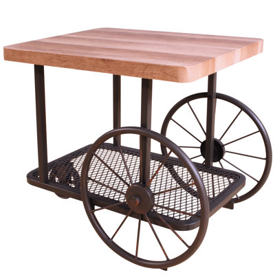 Oak And Antique Grey Rectangular End Table With Shelf Industrial Mobility For Dining Leather - Working In Lustre Industrial-Style Wheels Areas