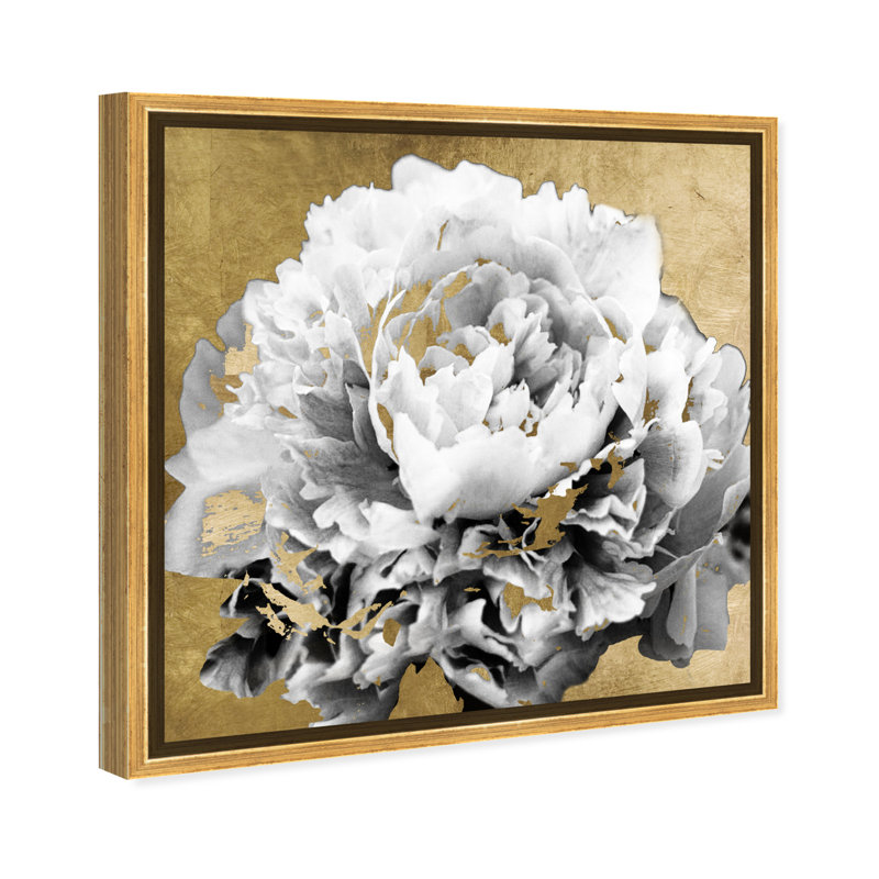 Parfum Magnolia - peinture sur toile, H 20 po x l 20 po, Toile encadrée d'or