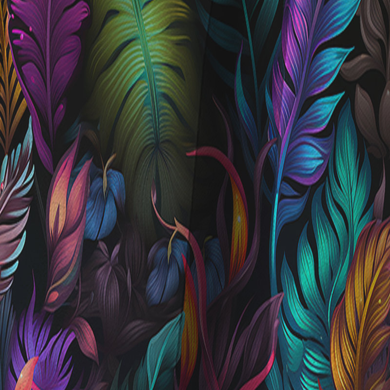 Neon Foliage Botanical Motif II - Rideau floral - Rideau occultant floral - 1 panneau, L 52 po x L 108 po