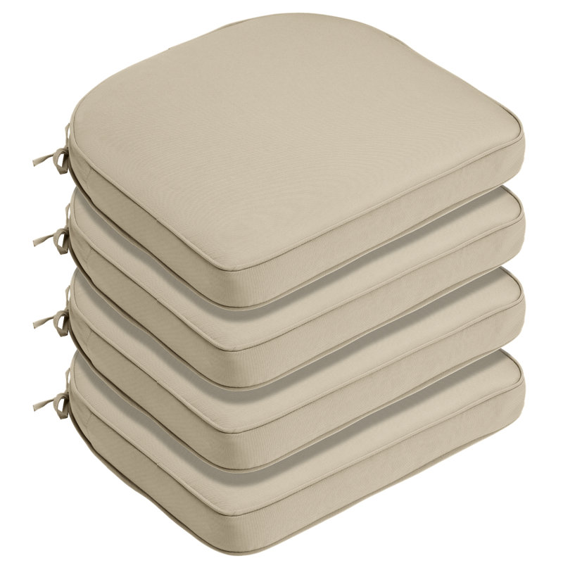 Outdoor 2'' Dining Chair Seat Cushion, 21" W x 21" D, Khaki