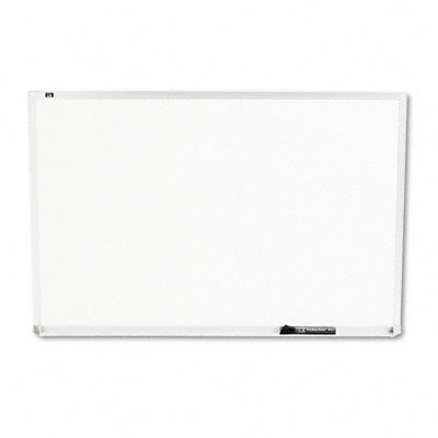 Wall Melamine Whiteboard, Silver Aluminum, 3' H x 4' W