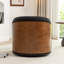 Faux Leather Swivel Barrel Chair-533347387