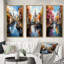 «Beige Canal Vibrant Waterway Bold», 3 pièces sur toile-1427190590-1427190591