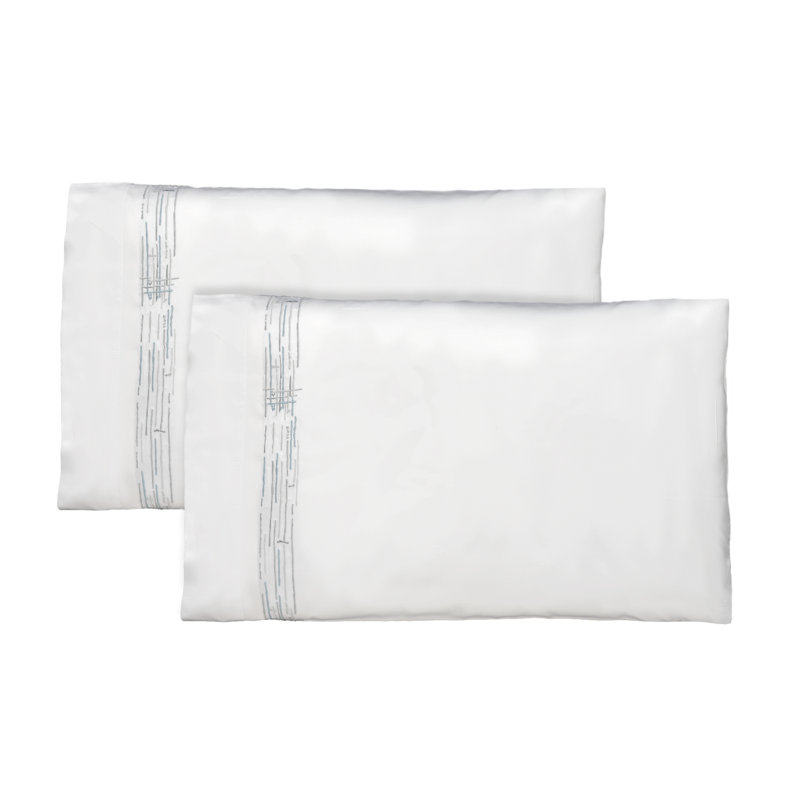 Graffiti Embroidery By DEA Sateen Pillow Case, Standard Pillow Case, White/Ice