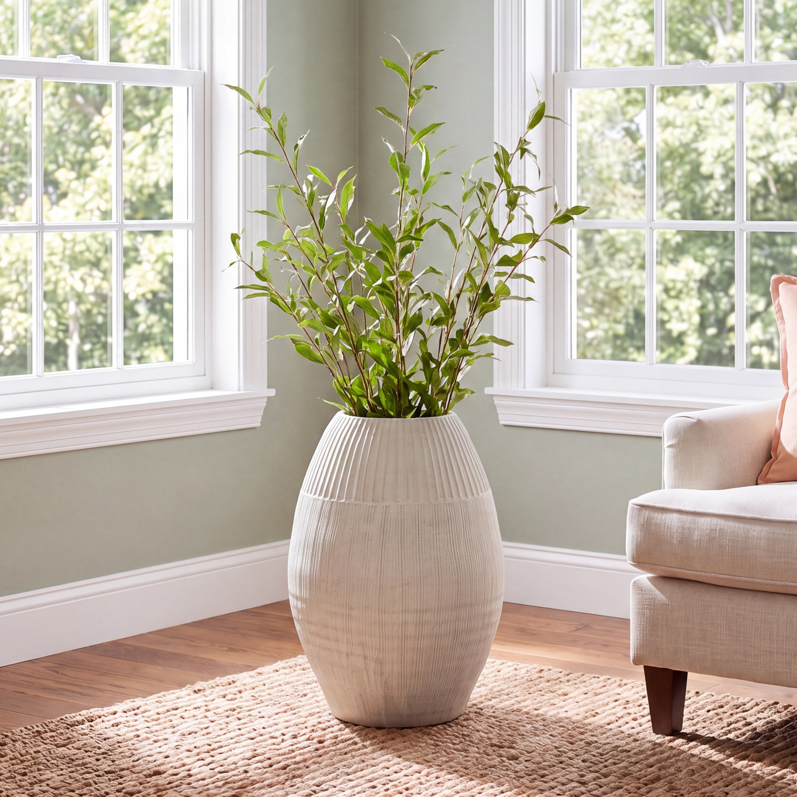 Sinead Ceramic Floor Vase, 21.26" H x 15.75" W x 15.75" D