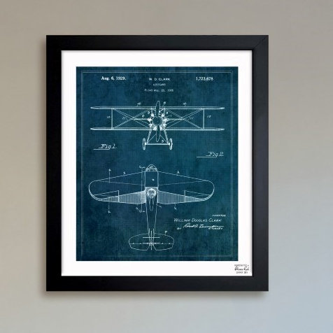 Avion 1929 - Cadre photo, impression sur papier, H 19,5 po x l 16,5 po x P 0,5 po