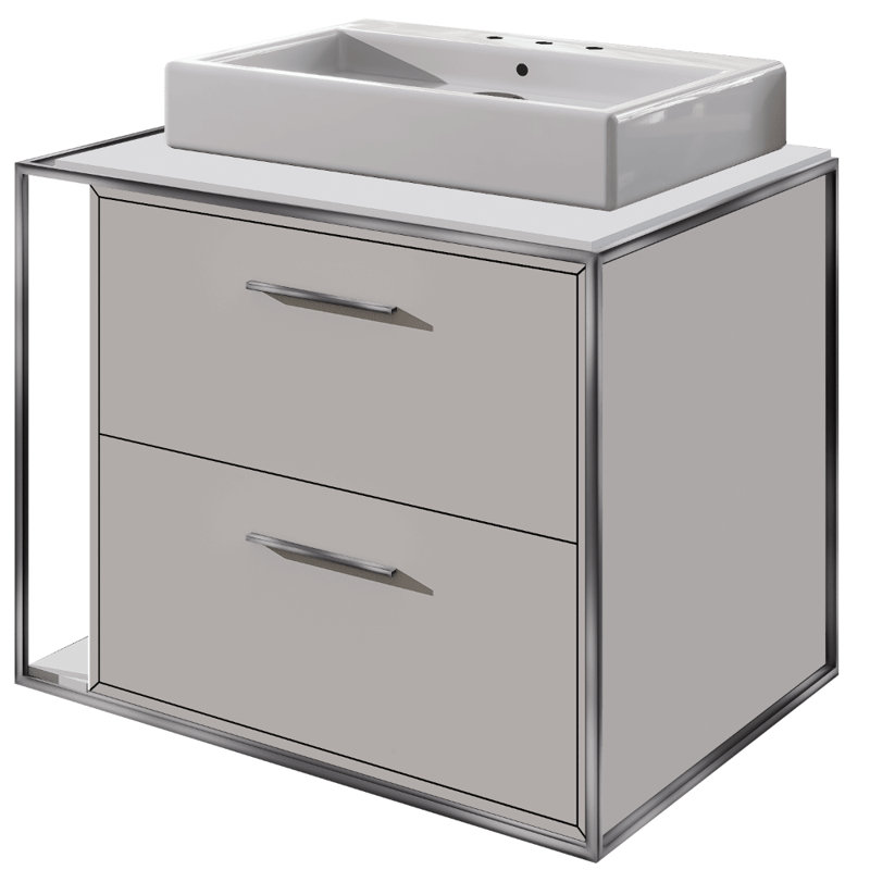 Aquagrande 13.25 in. L Bathroom Sink, 3 Hole - 8" Centers