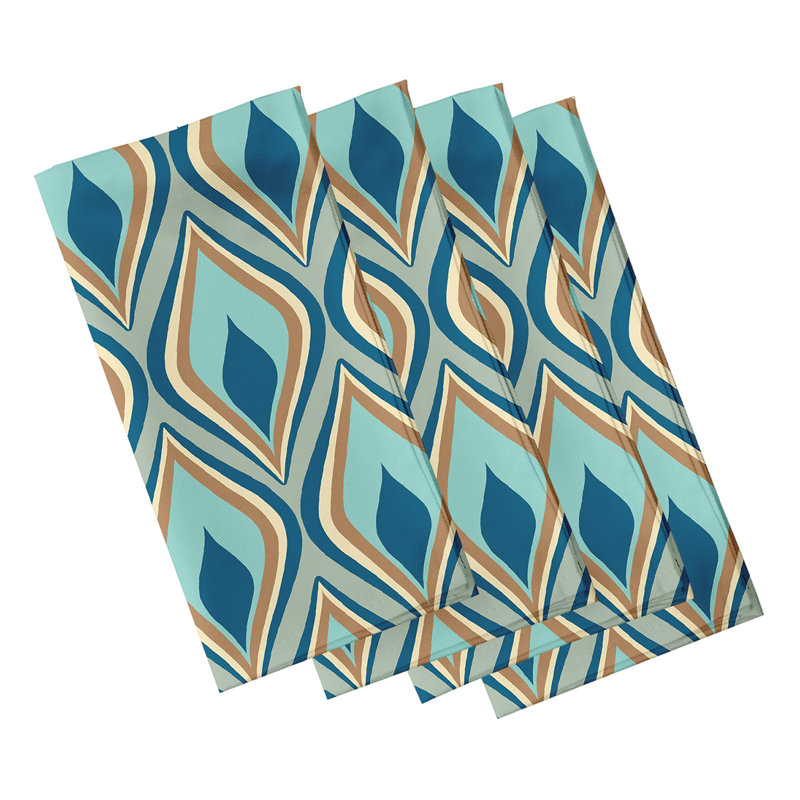 Ensemble de serviettes 4 pièces Shivani, L 18 po x L 18 po, Vert / Sarcelle