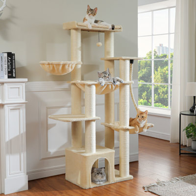 67-inch Large Cat Tower Beige