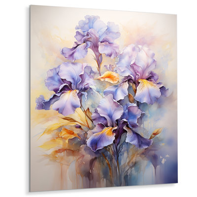 " Purple Beige Iridescent Irises "