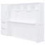 Lit blanc avec options de rangement sous pour un espace de vie bien rangé