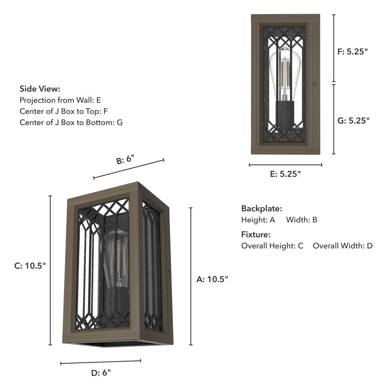 1 - Light Dimmable Flush Mounted Sconce, Rustic Iron