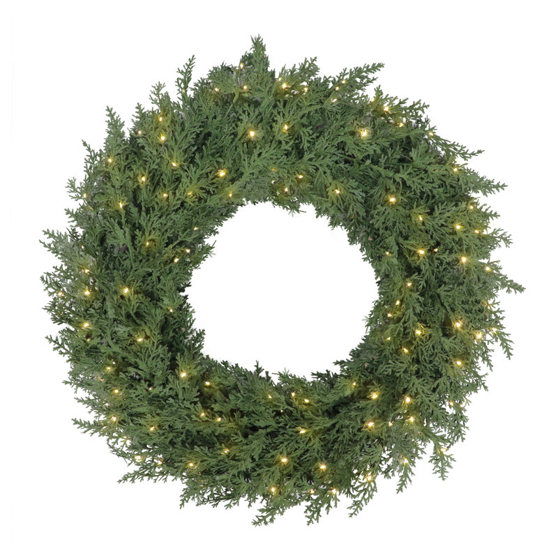 Couronne de cèdre 24 pouces Puleo Classic - Prelit