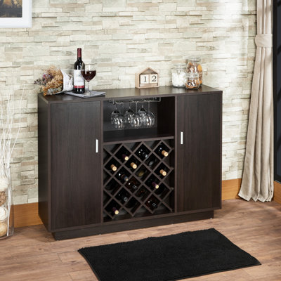Wine Cabinet In For 18 Collection - Cup Holder, Synthetic Material, Modern Shape 18 Bottles Wood, Fashionable Design