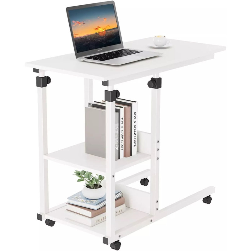 Amariah Wheel End Table, White