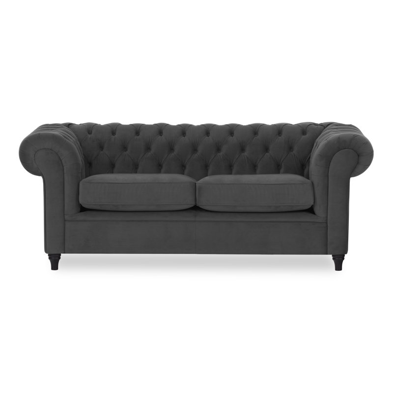 Littlehampton 3 Seater Velvet Sofa, Dark Grey