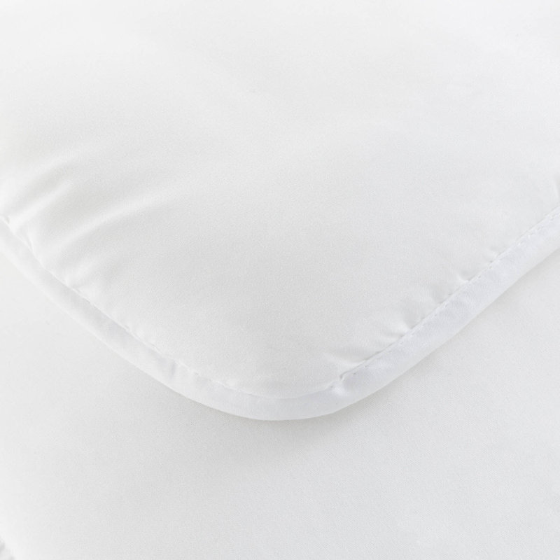Lucid All-Season Down Alternative Comforter with Duvet Loops and Box Stitching, White, Full, Full, White