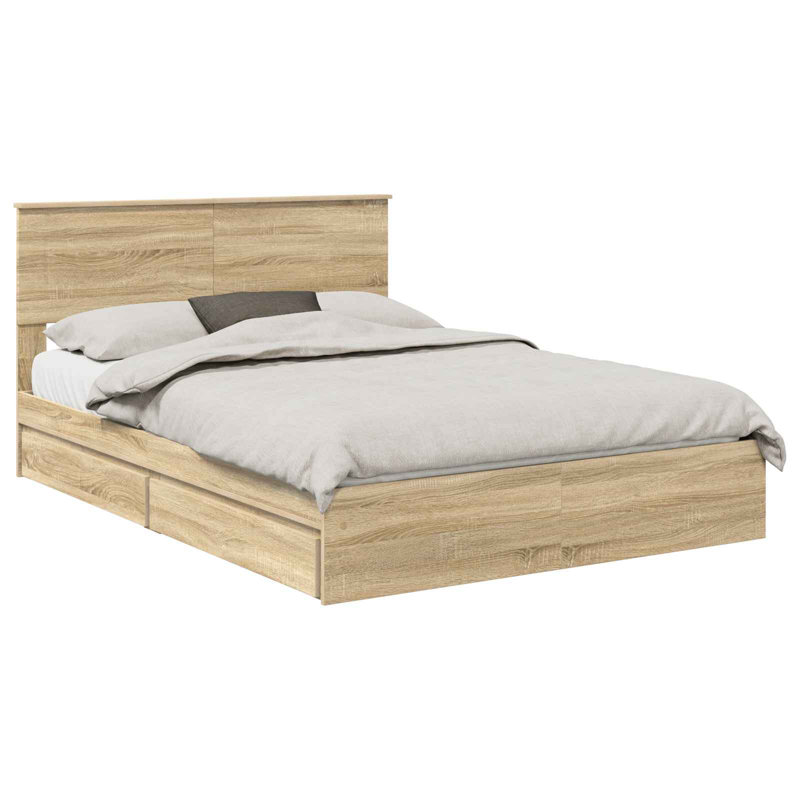 Bed, Sonoma Oak, European Kingsize (160 x 200 cm)