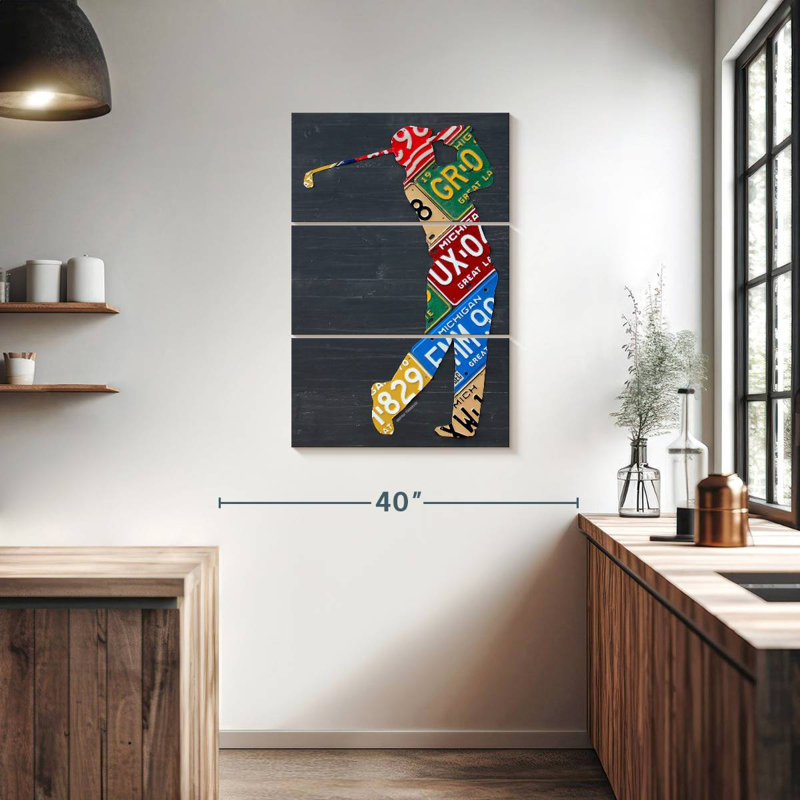 Plaque d’impression de golfeur Sireci, H 38 po x l 24 po