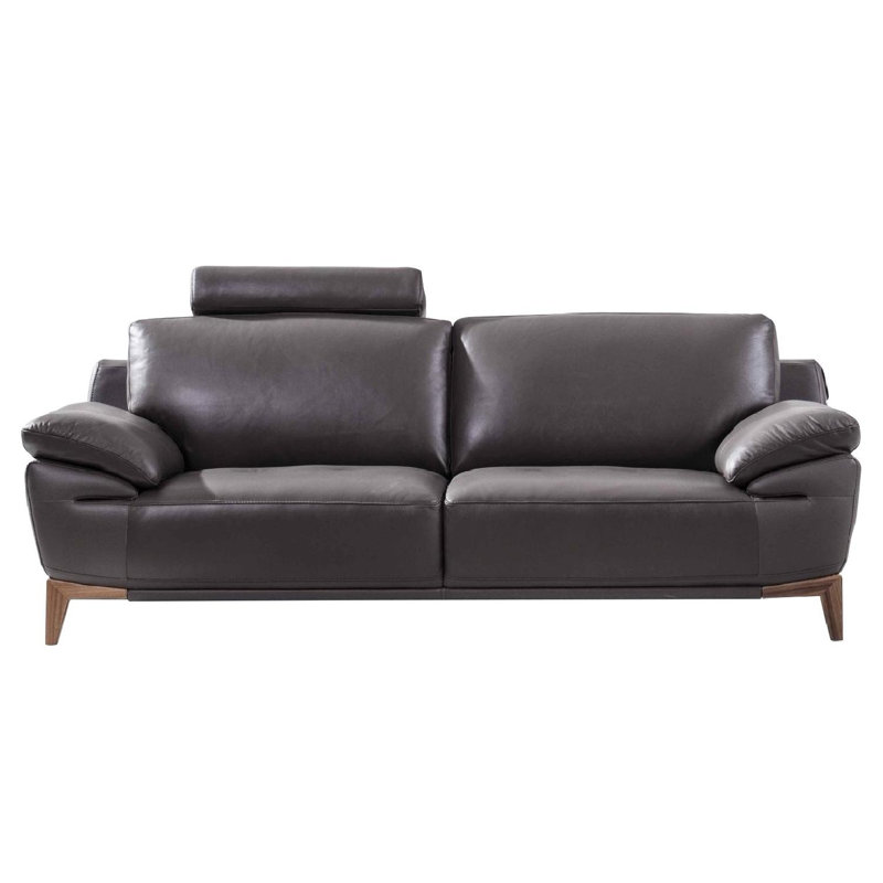 Mehaffey Upholstered 85'' Sofa, Gray Leather Match