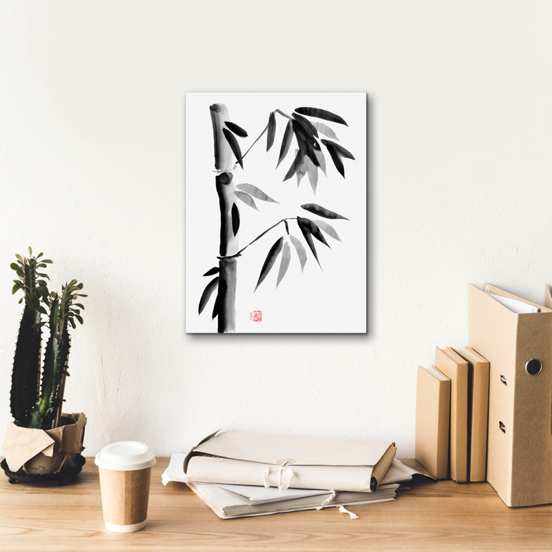 «Bamboo 05» par Pechane, art mural sur toile, H 16 po x l 12 po x P 0,75 po