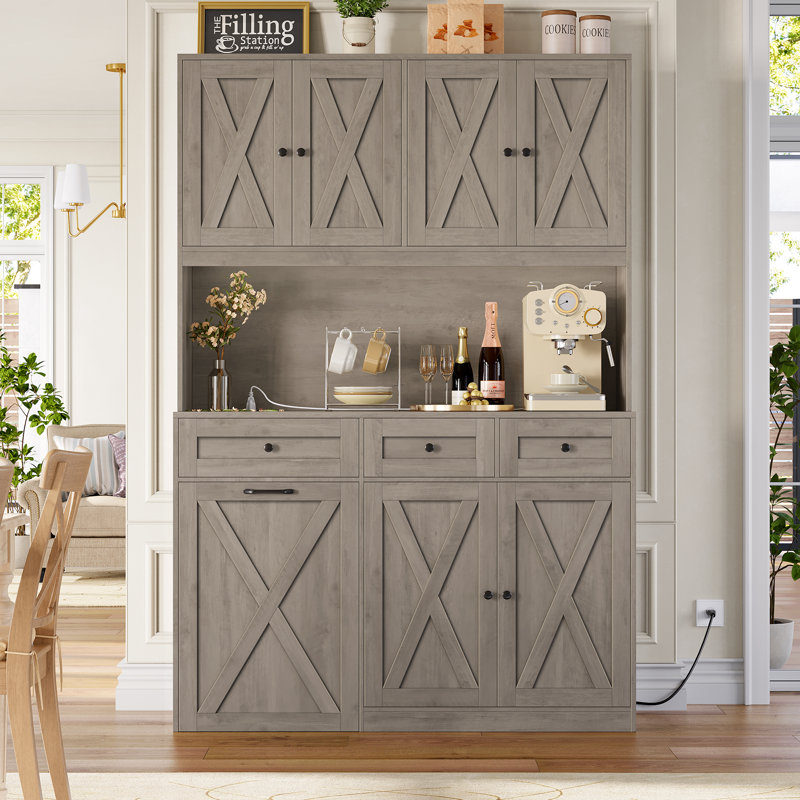 Armoire de rangement pour cuisine Straun, Gris délavé