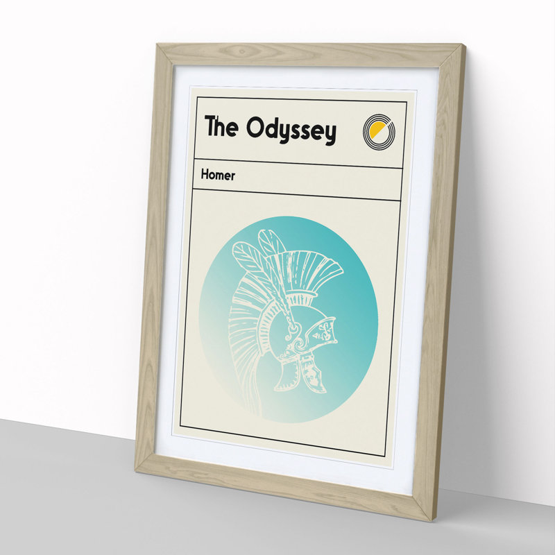 Book Cover the Odyssey Homer - Picture Frame Graphic Art, Oak, 48cm H x 36cm W x 2cm D