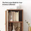 Armoire de rangement en bois massif H 37,4 "avec porte vitrée, 2 tablettes, 2 tiroirs et poignée en laiton Aeleen