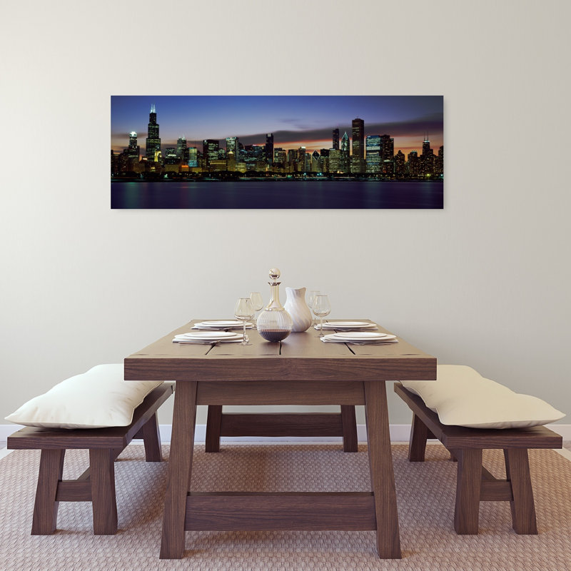 Buildings At The Waterfront Lake Michigan Chicago Illinois USA by Mark Segal - Wrapped Canvas Panoramic Print