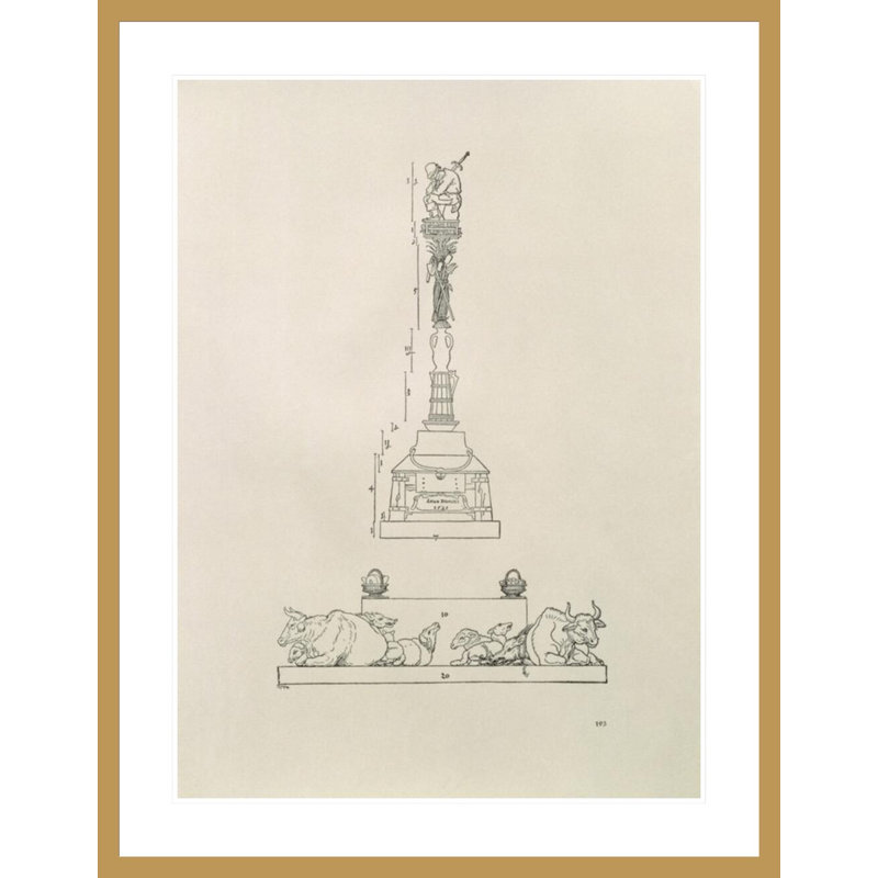 Monument commémorant la «Victoire sur les paysans» d'après le «Manuel de mesure» par Albrecht Dürer, impression giclée sur cadre