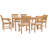 6 - Person Teak Wood Patio Dining Set with Rectangular Table , Cushions Included