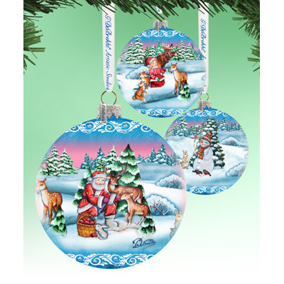 Holiday 5.5'' Handmade Glass Ball Ornament