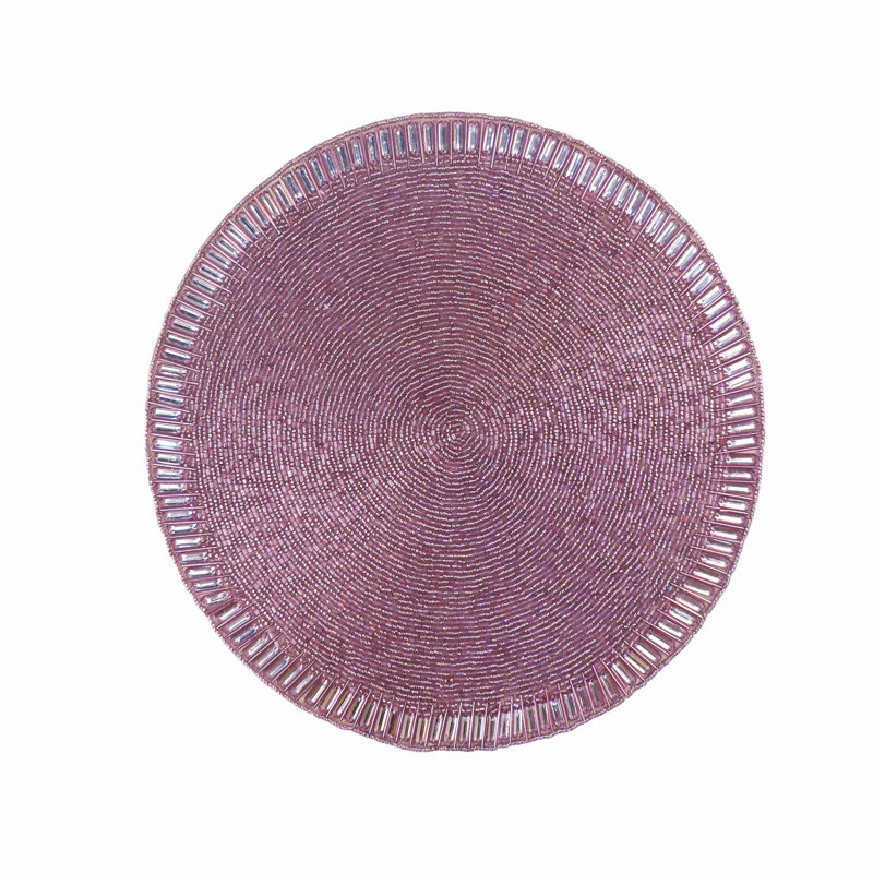 No Pattern Round Placemat, Pink
